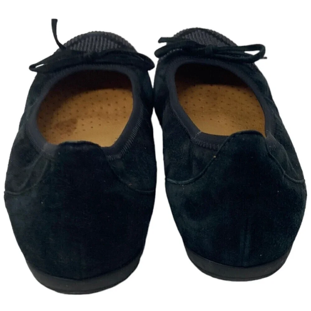 Gabor Hovercraft Ballet Flat Black Bow Leather Size 4.5 UK 6.5 US